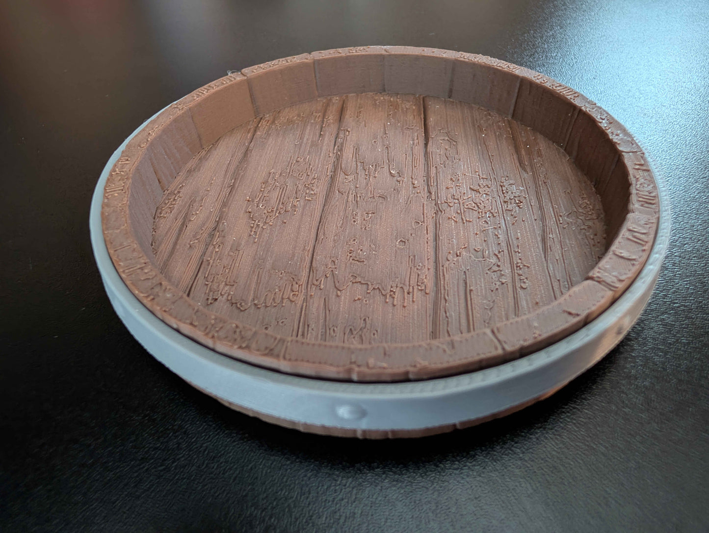 Reptile Food Dish - Wooden Barrel Design