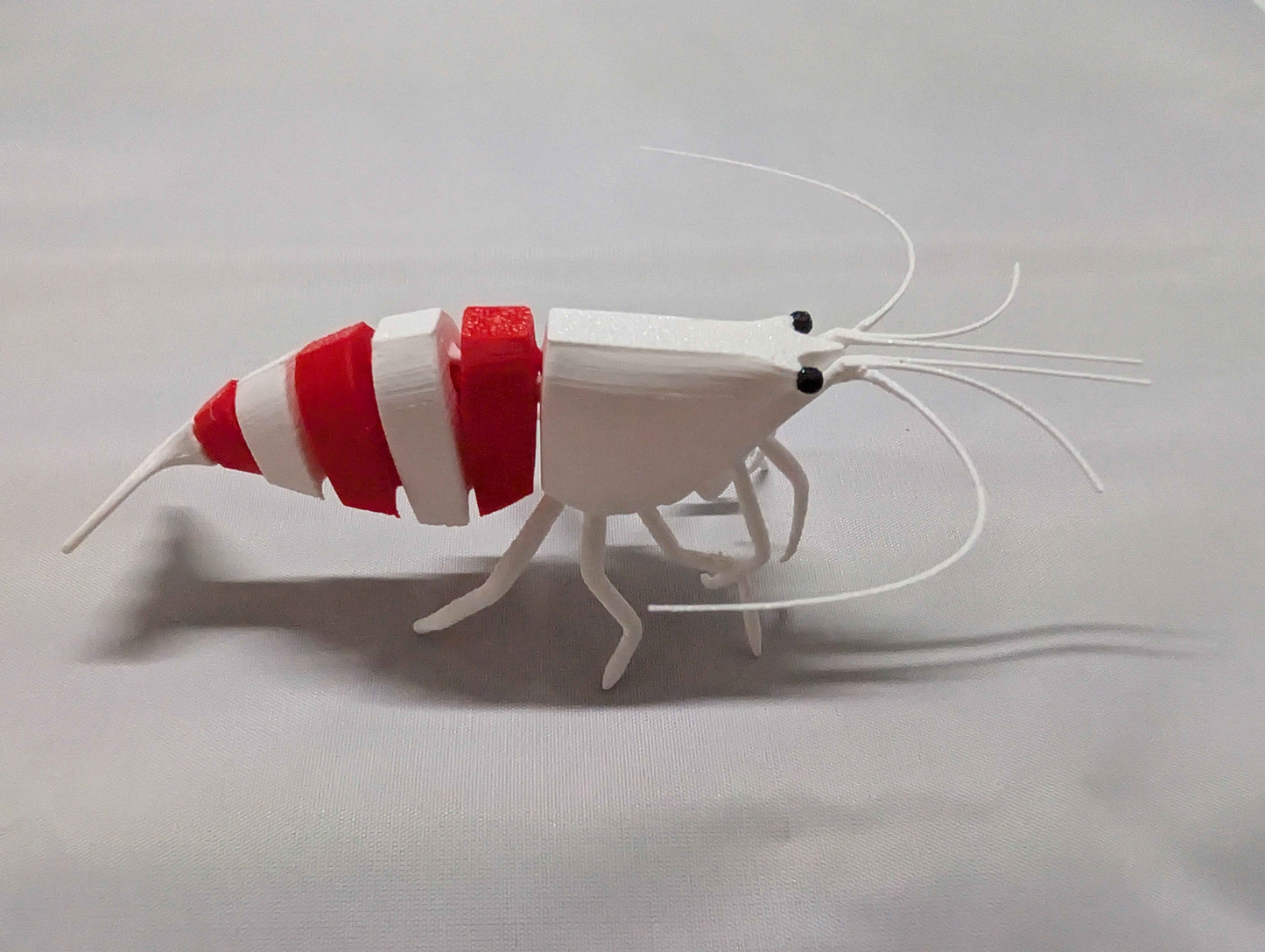 Articulated Crystal Red Shrimp Figurine