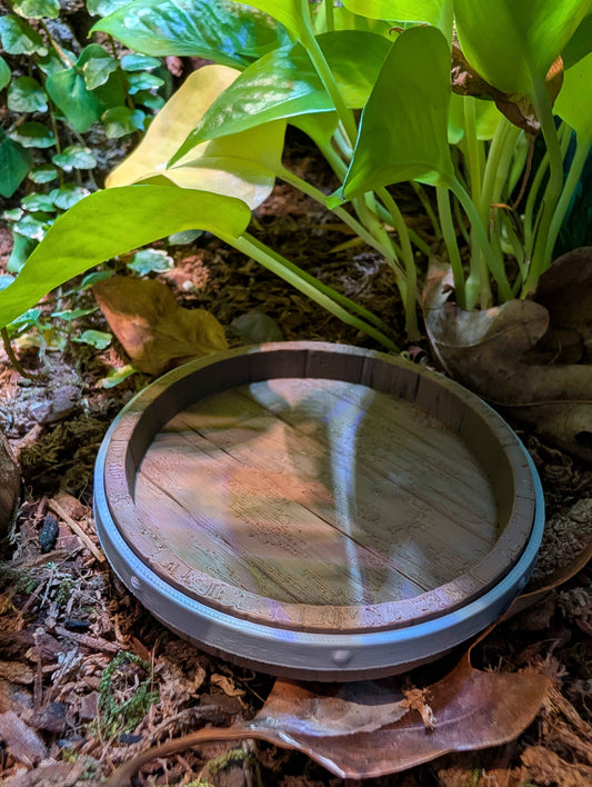 Reptile Food Dish - Wooden Barrel Design