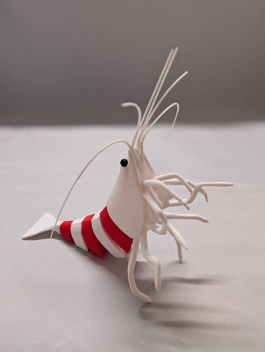 Articulated Crystal Red Shrimp Figurine