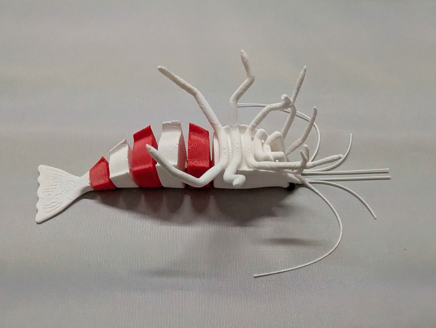 Articulated Crystal Red Shrimp Figurine