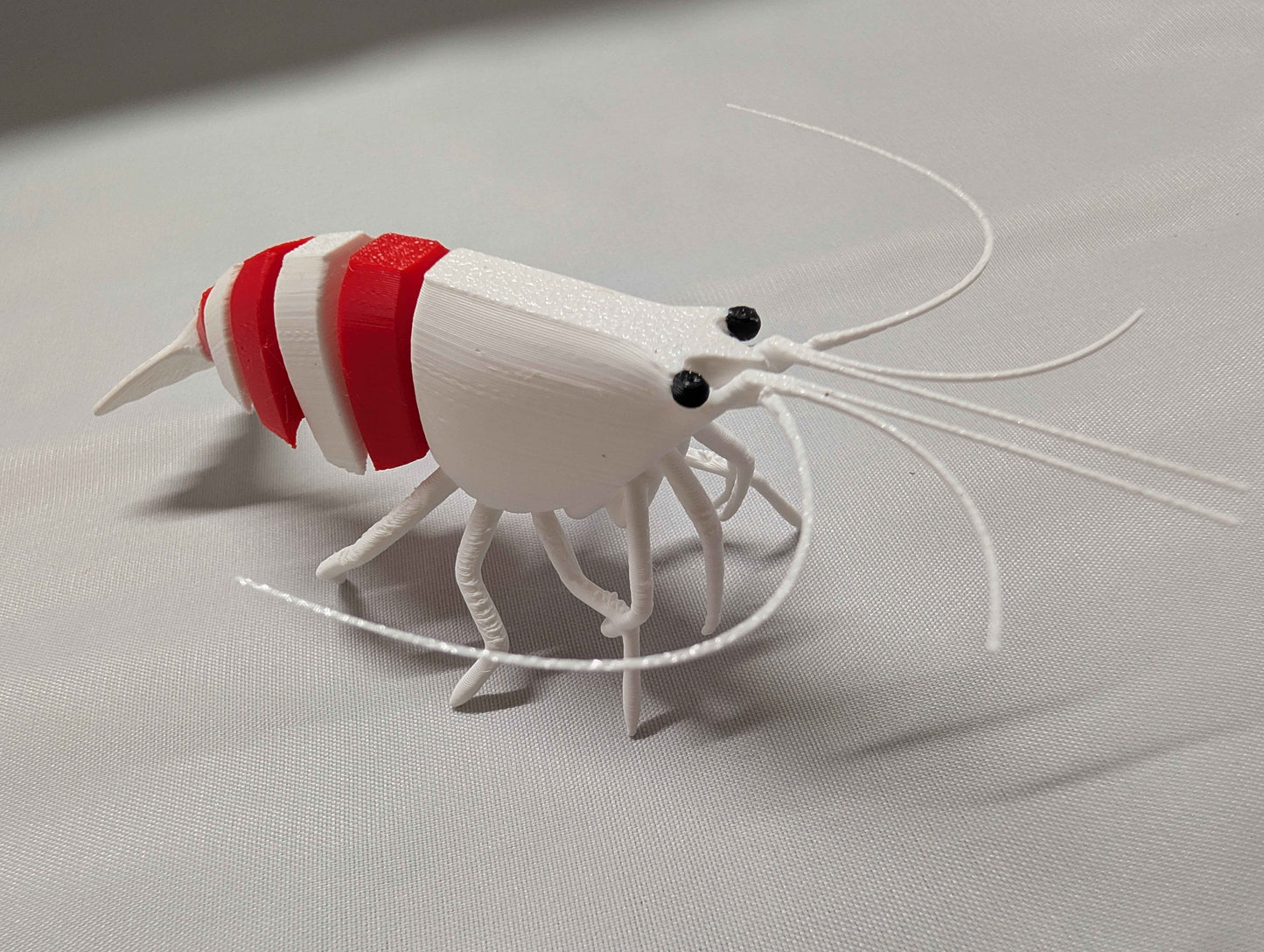 Articulated Crystal Red Shrimp Figurine